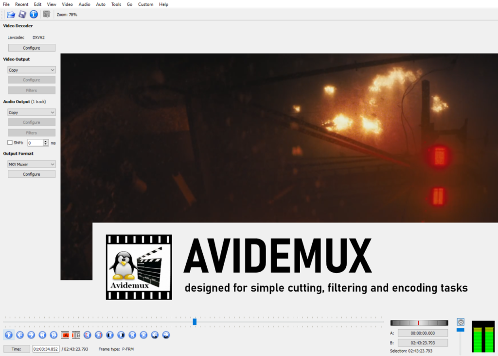 avidemux - free sound and video